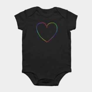 Sparkle Rainbow Heart Silhouette Baby Bodysuit